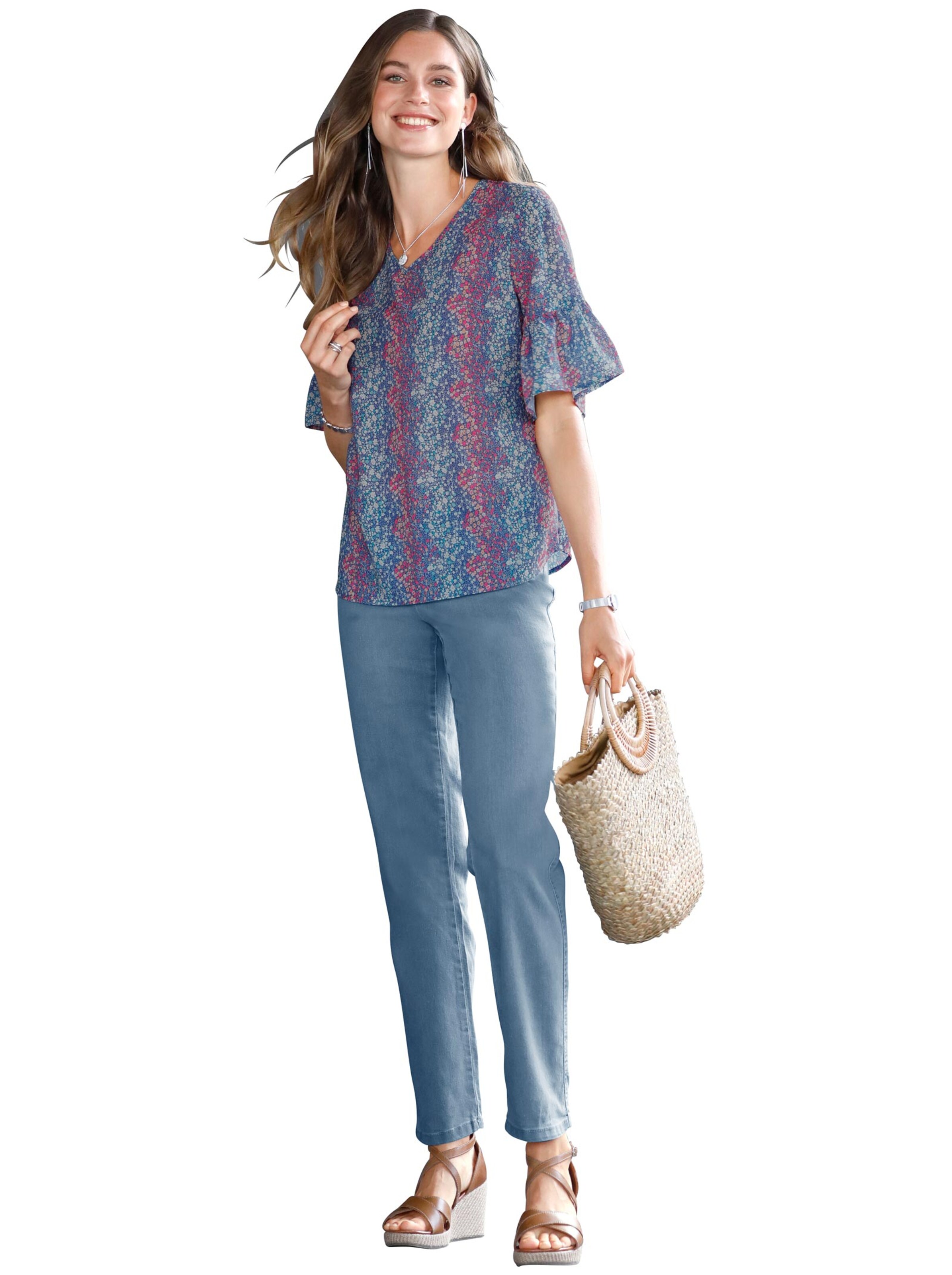 Tunika - jeansblau-gemustert