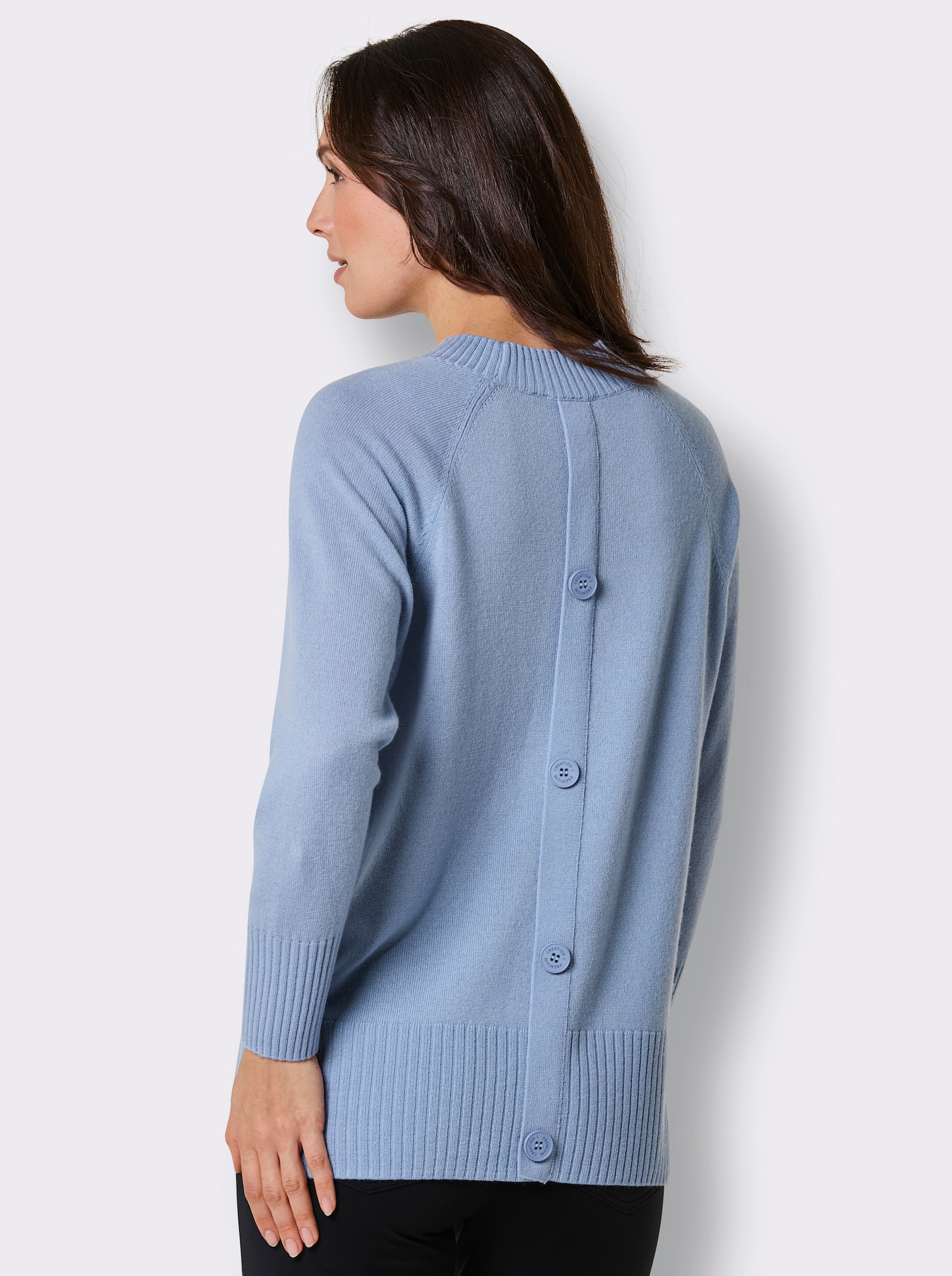 CREATION L PREMIUM Stehkragenpullover - bleu