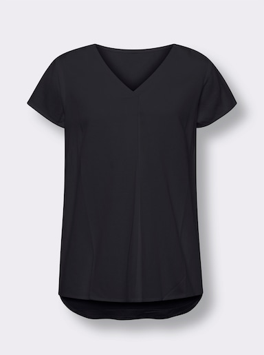 heine Kurzarm-Bluse - schwarz