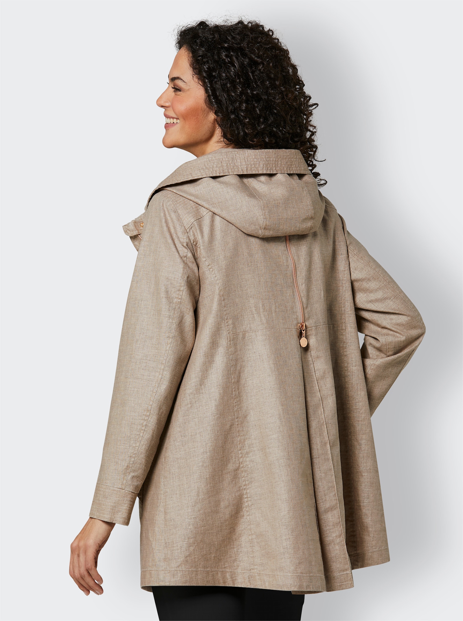 CREATION L PREMIUM Jacke mit 2-Wege-Reißverschluss - sesam