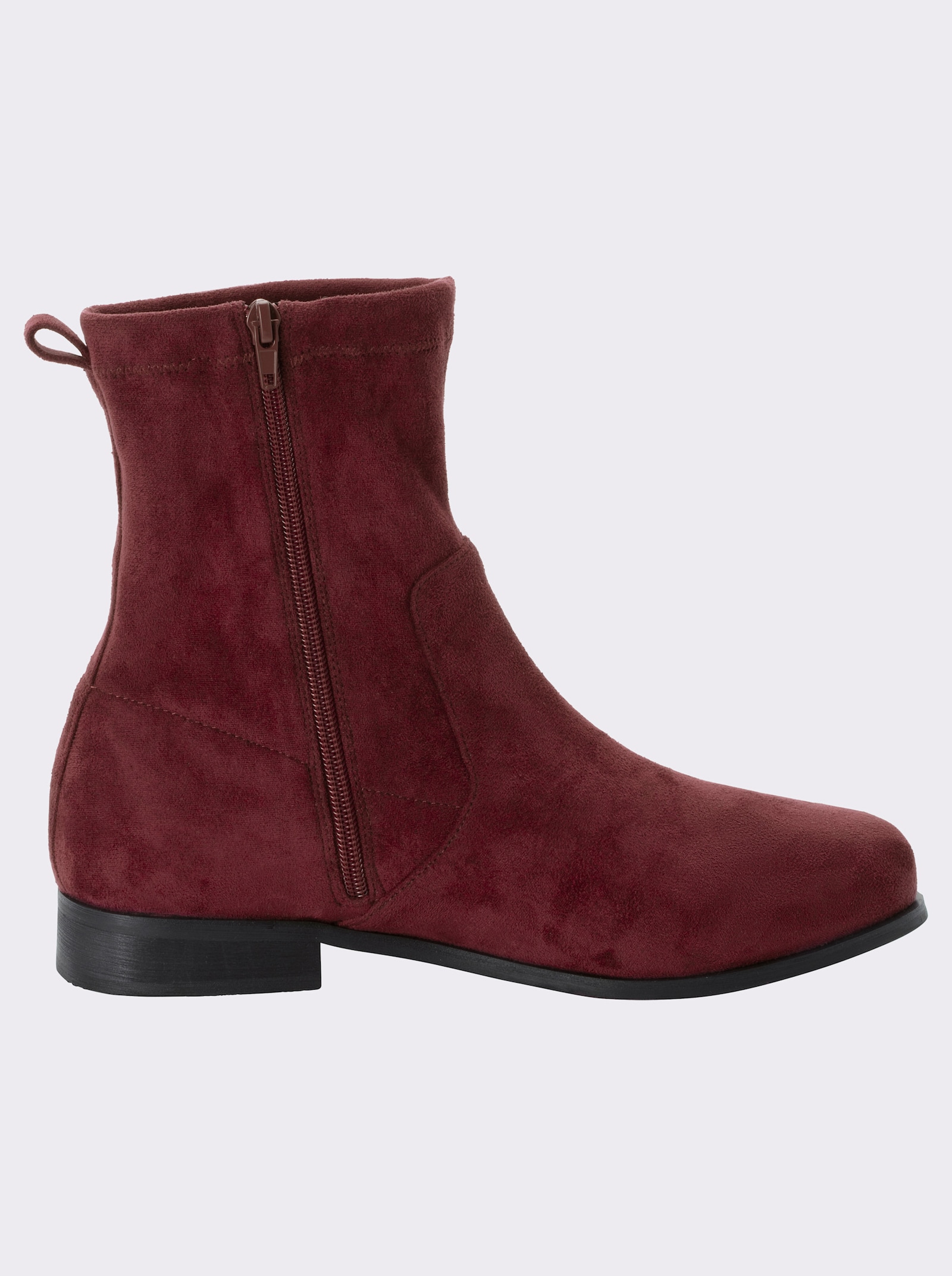 sheego Stiefelette in Wildleder-Optik - bordeaux