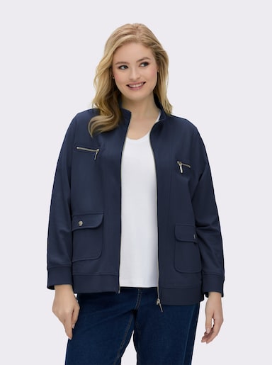 Shirtjacke aus reiner Baumwolle - marine