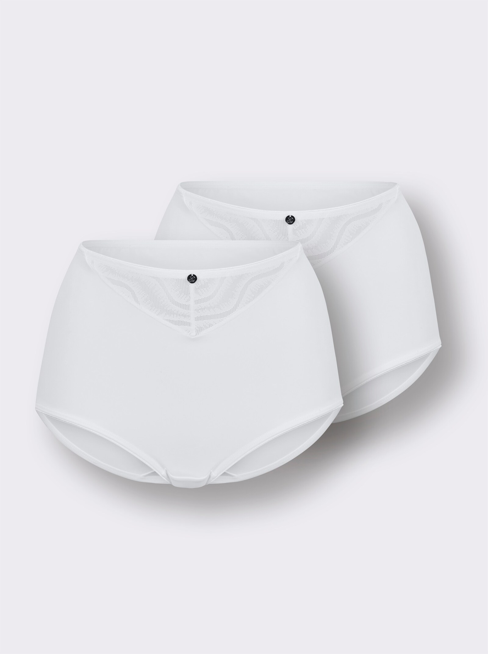 wäschepur Taillenslip mit Spitzeneinsatz - 2x weiß