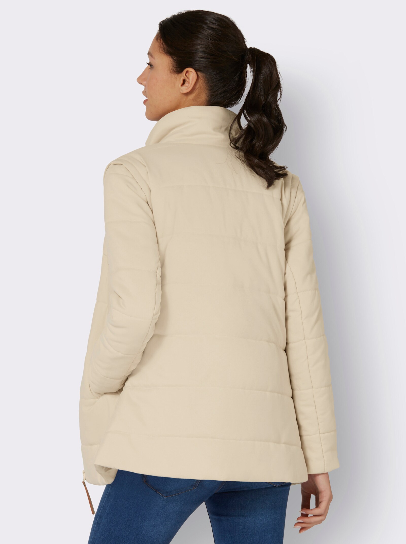 2-in-1-Jacke mit Kontrast-Futter - sand