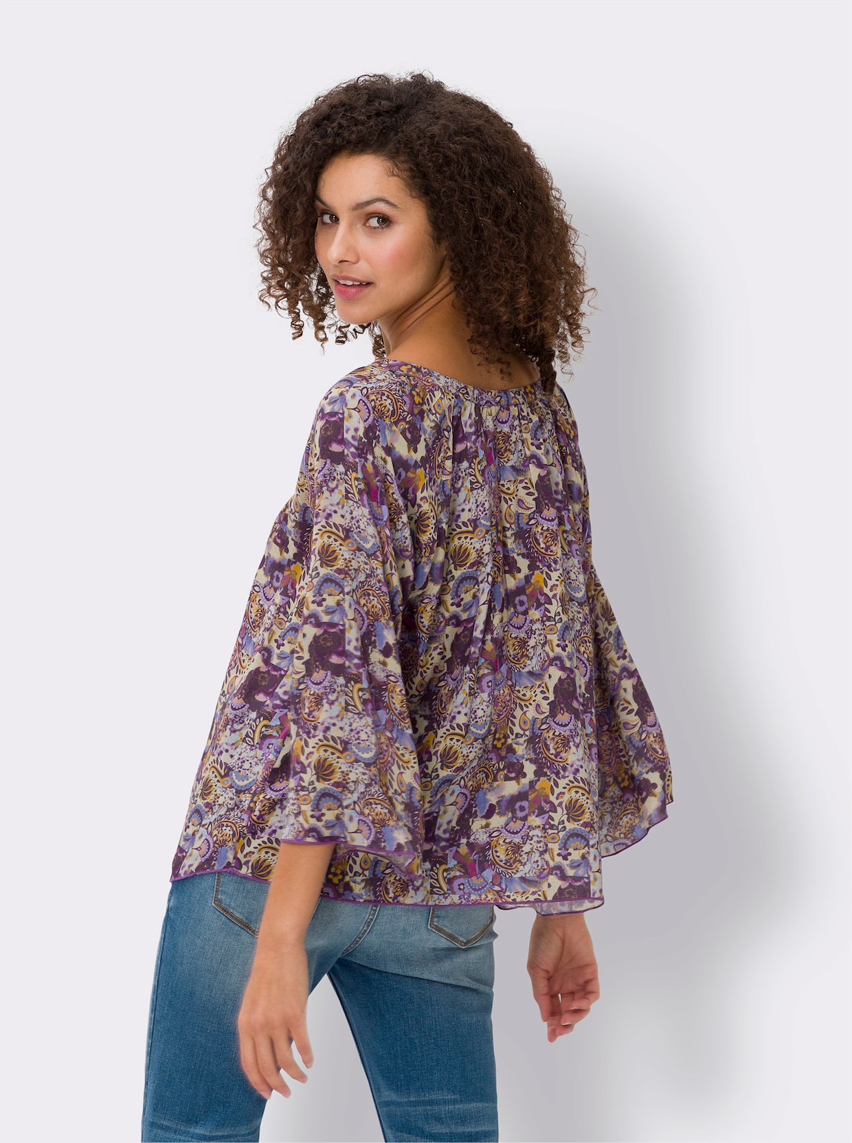 heine Blouse met print - paars-zand bedrukt