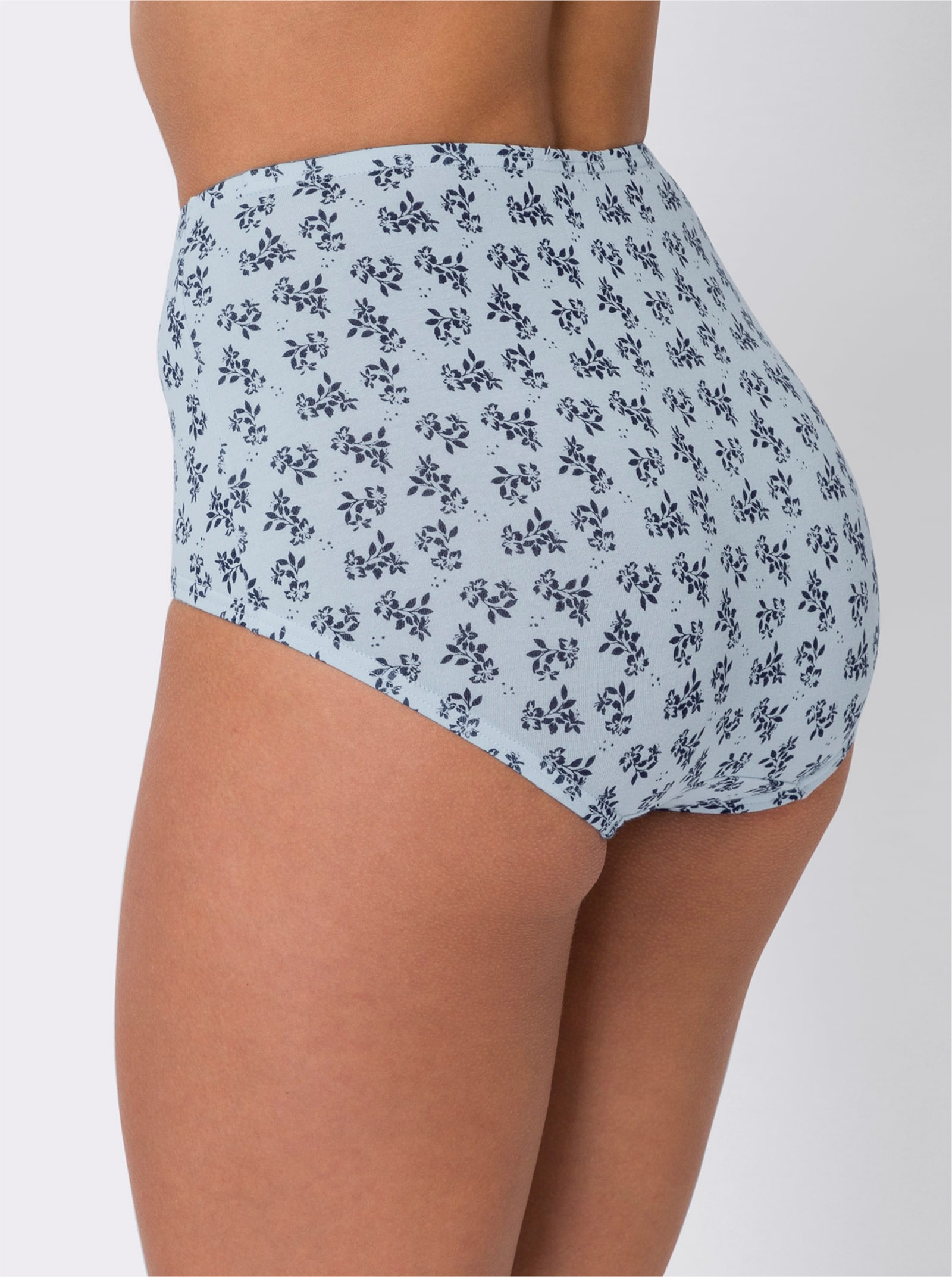 Taillenslip mit Baumwollzwickel - nachtblau-hellblau