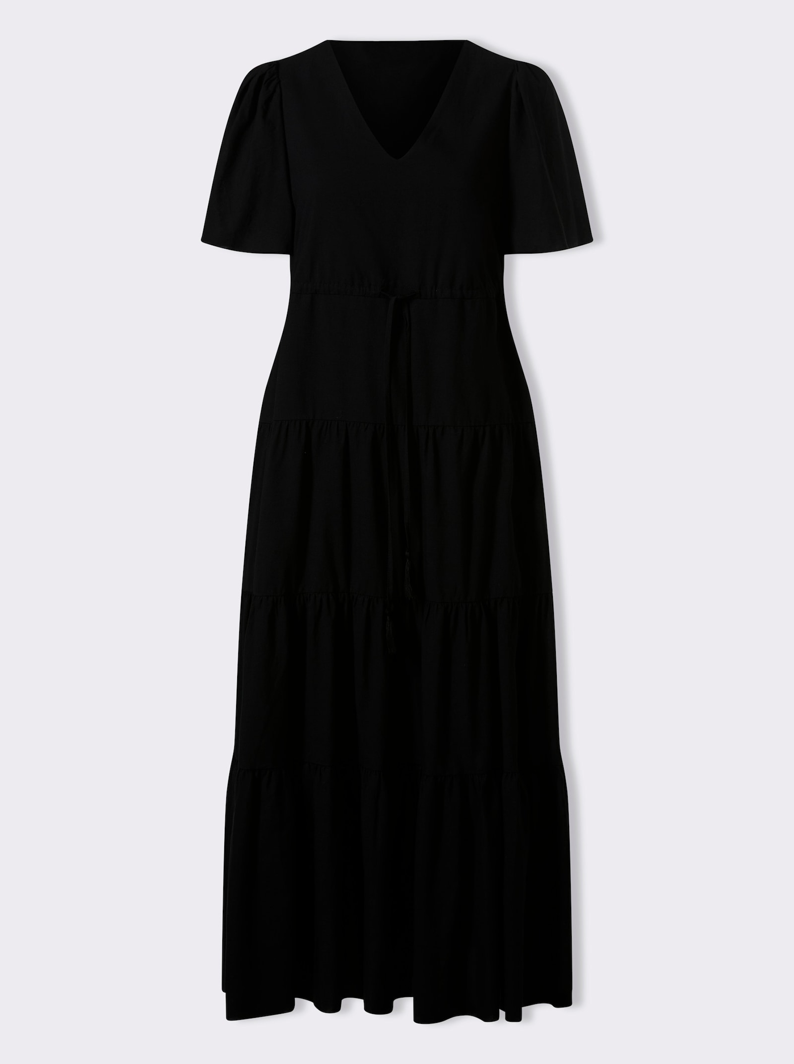 heine Baumwollkleid in Maxilänge - schwarz