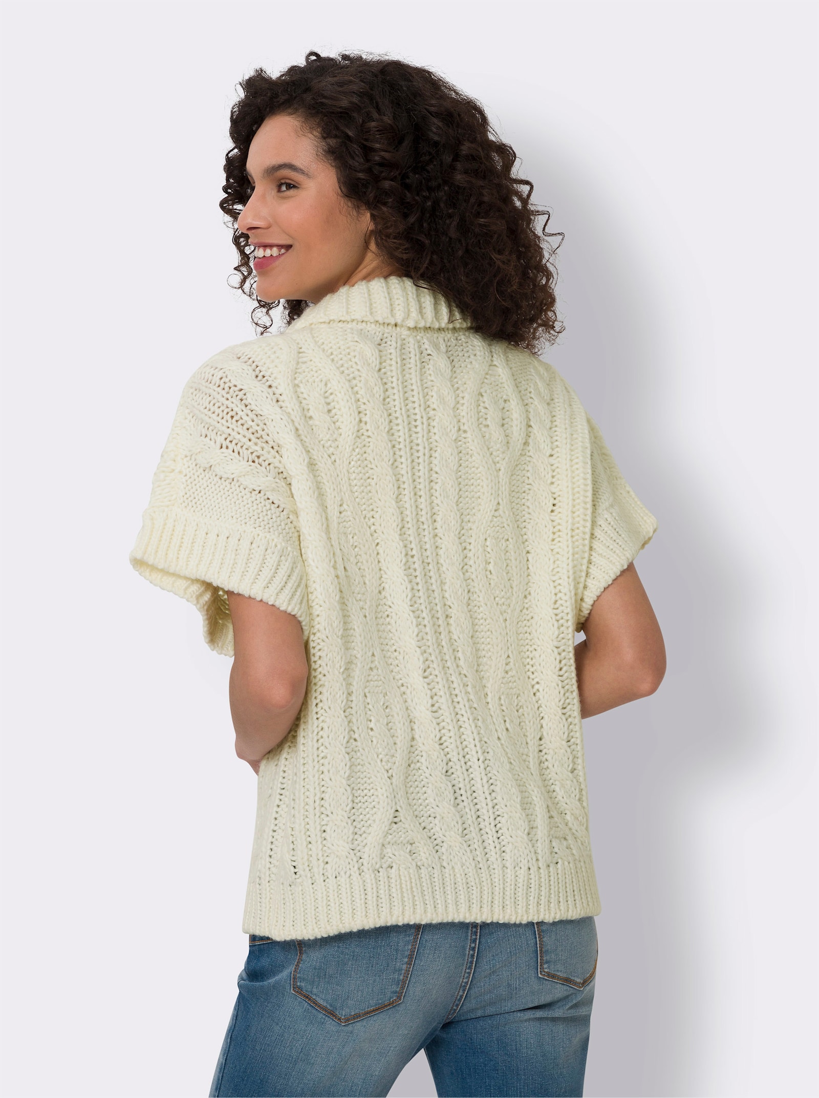 heine Strickjacke mit Zopfmuster - ecru