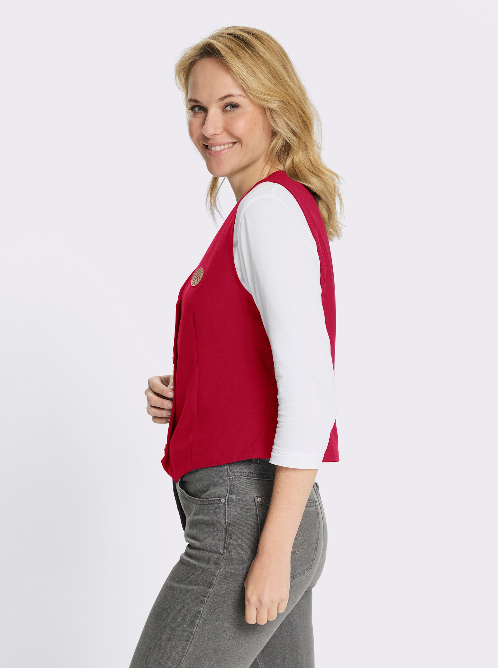 Weste zum Knöpfen - rot