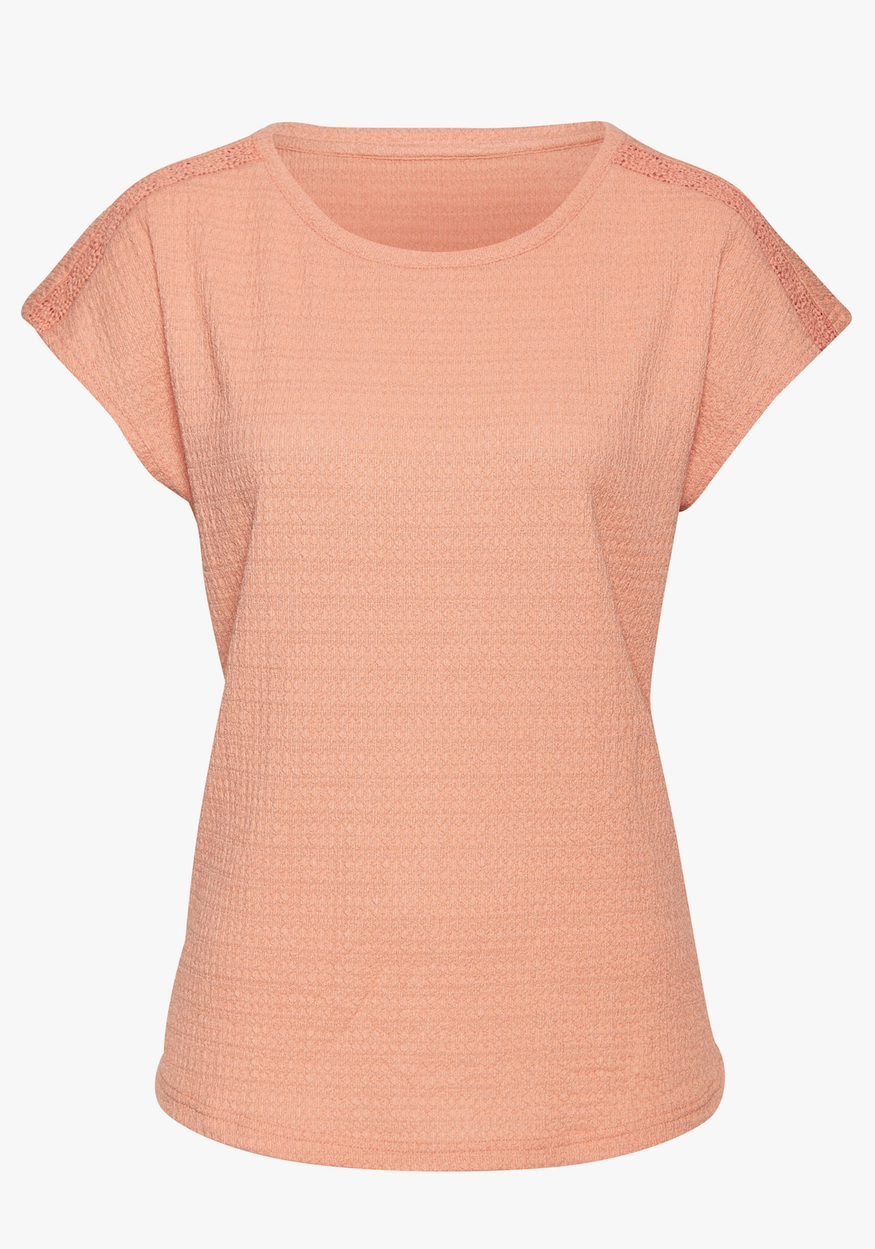 Vivance T-shirt à encolure ronde - pêche, crème