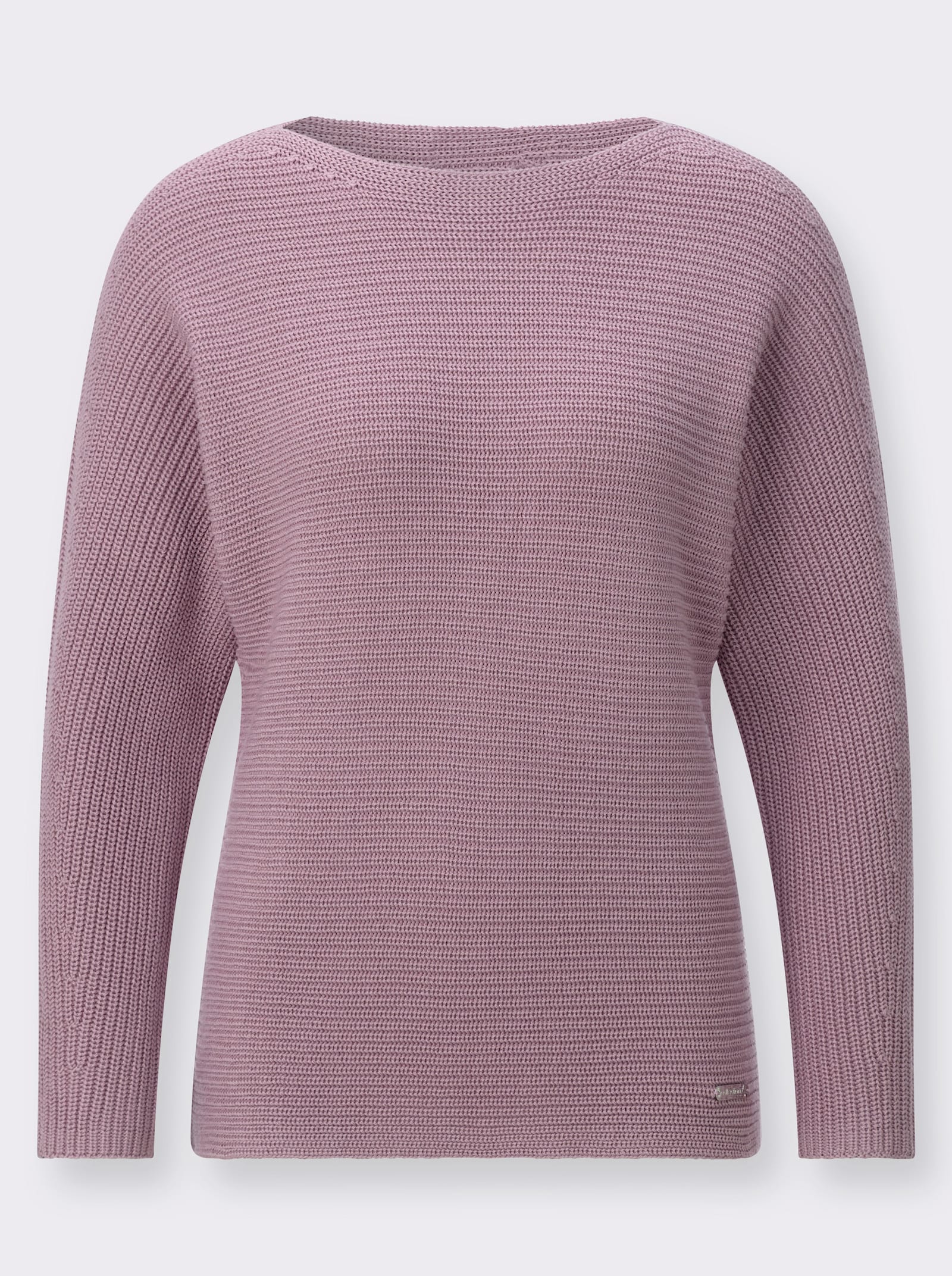Langarm-Pullover mit U-Boot-Ausschnitt - mauve