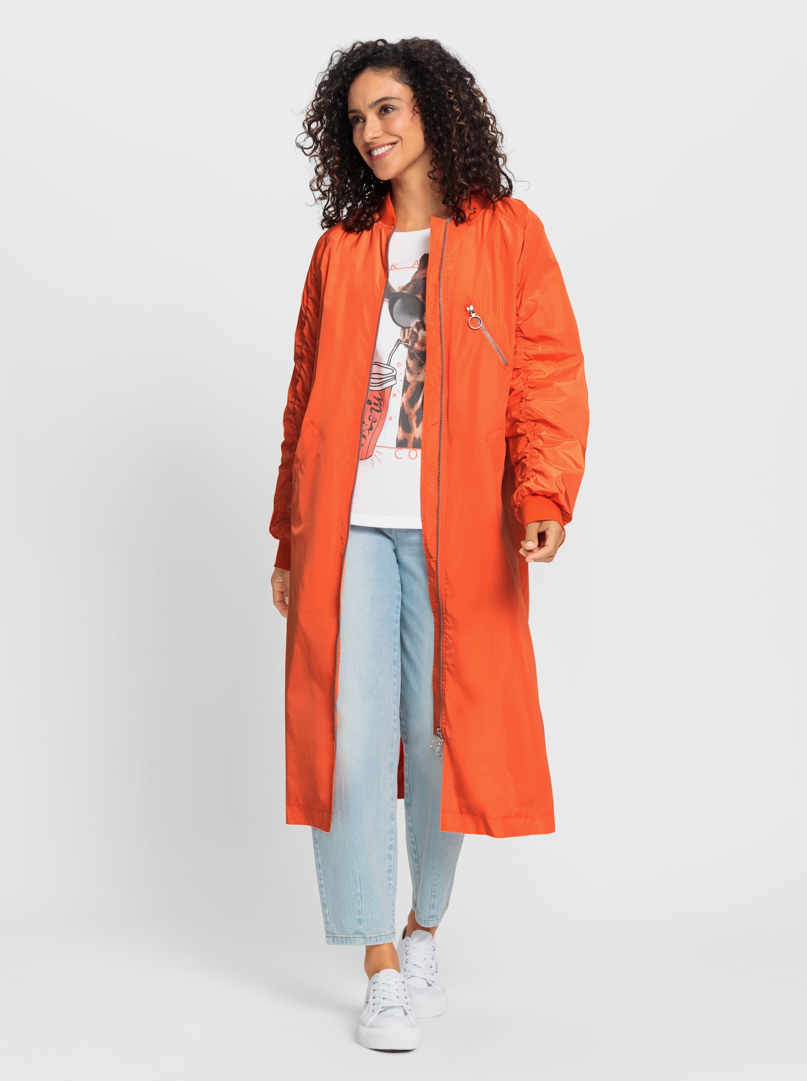 Kurzmantel im Blouson-Stil - orange