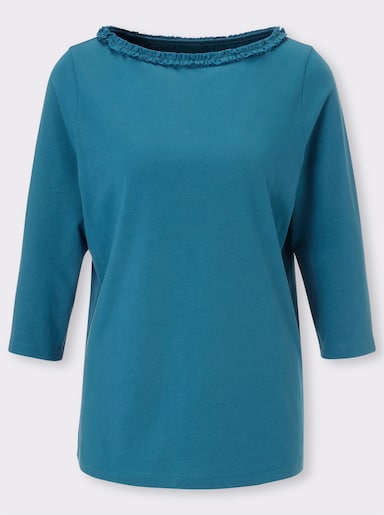 3/4-Arm-Shirt mit Rüschen am Ausschnitt - topas