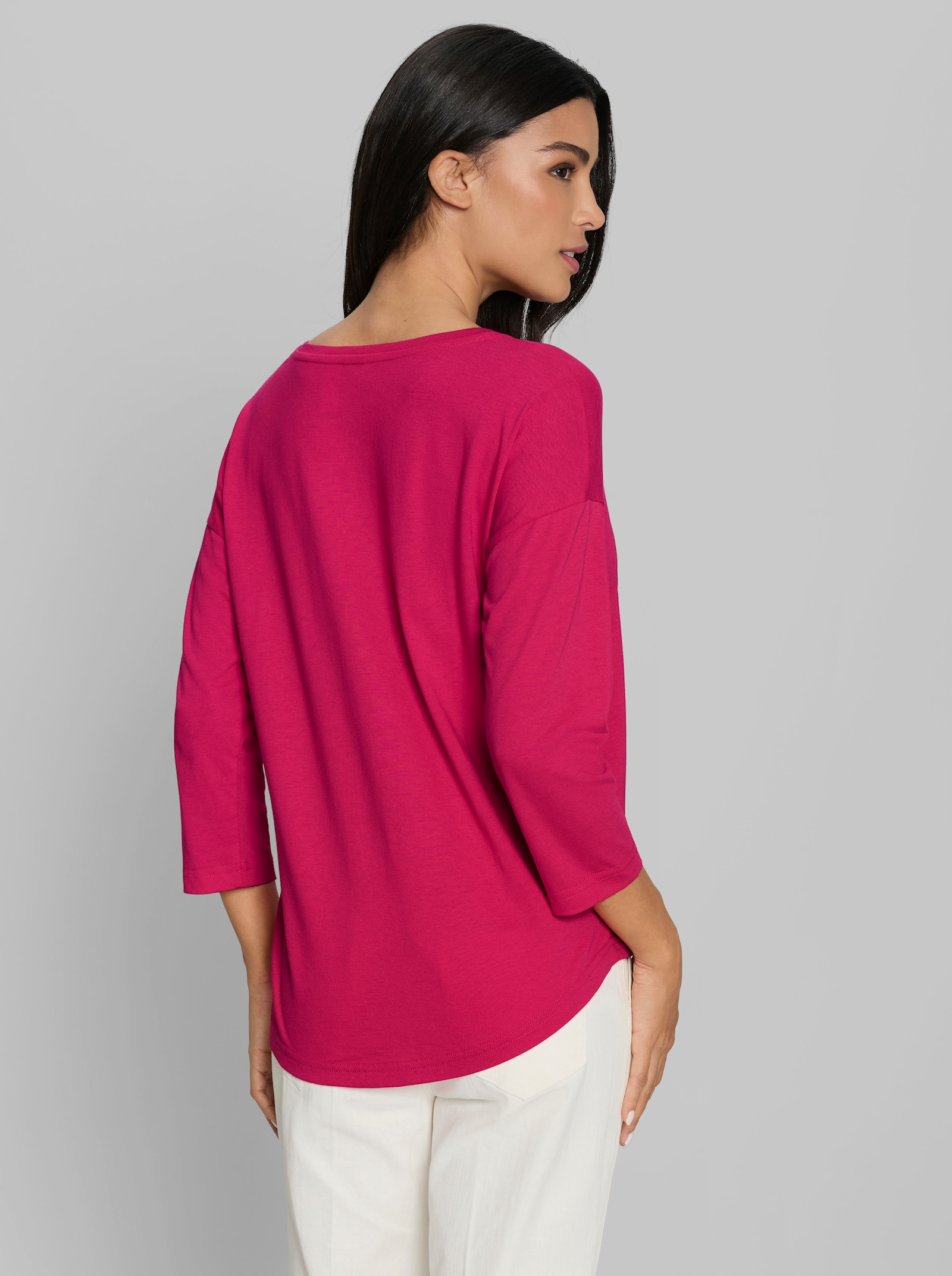 heine 3/4-Arm-Shirt mit Glitzersteinchen - pink