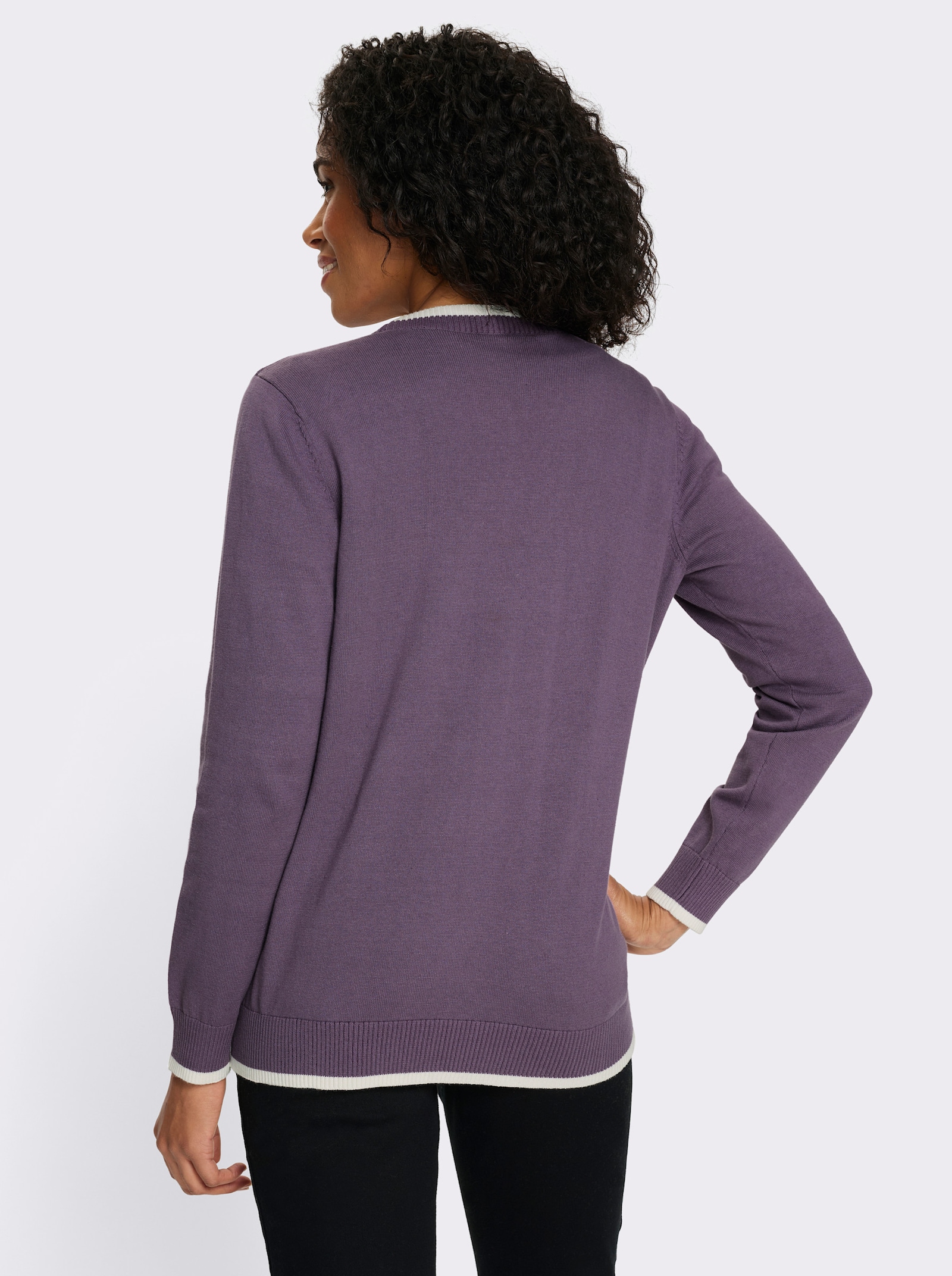 Strickjacke aus reiner Baumwolle - feige-ecru