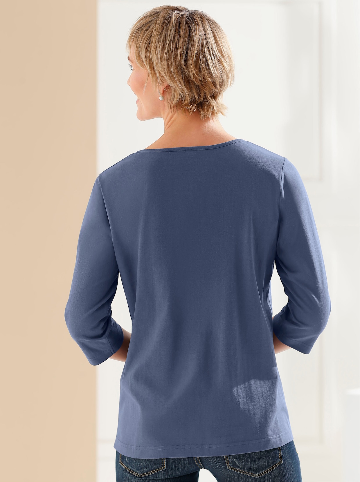 3/4-Arm-Shirt - jeansblau