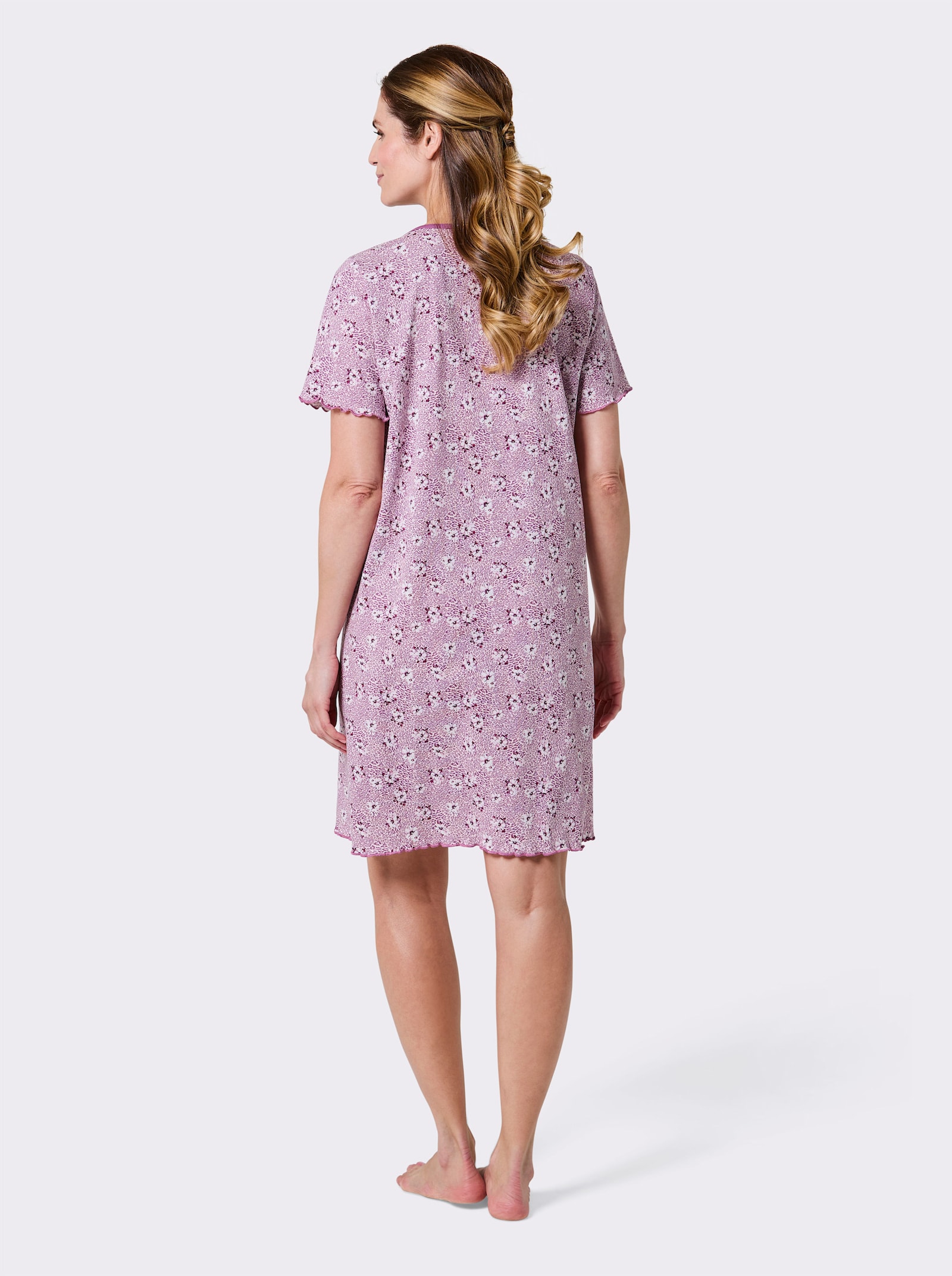 wäschepur Sleepshirt mit floralem Druck - hellrosé-violett-bedruckt