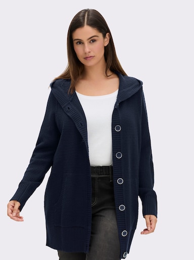 Kapuzenstrickjacke - marine