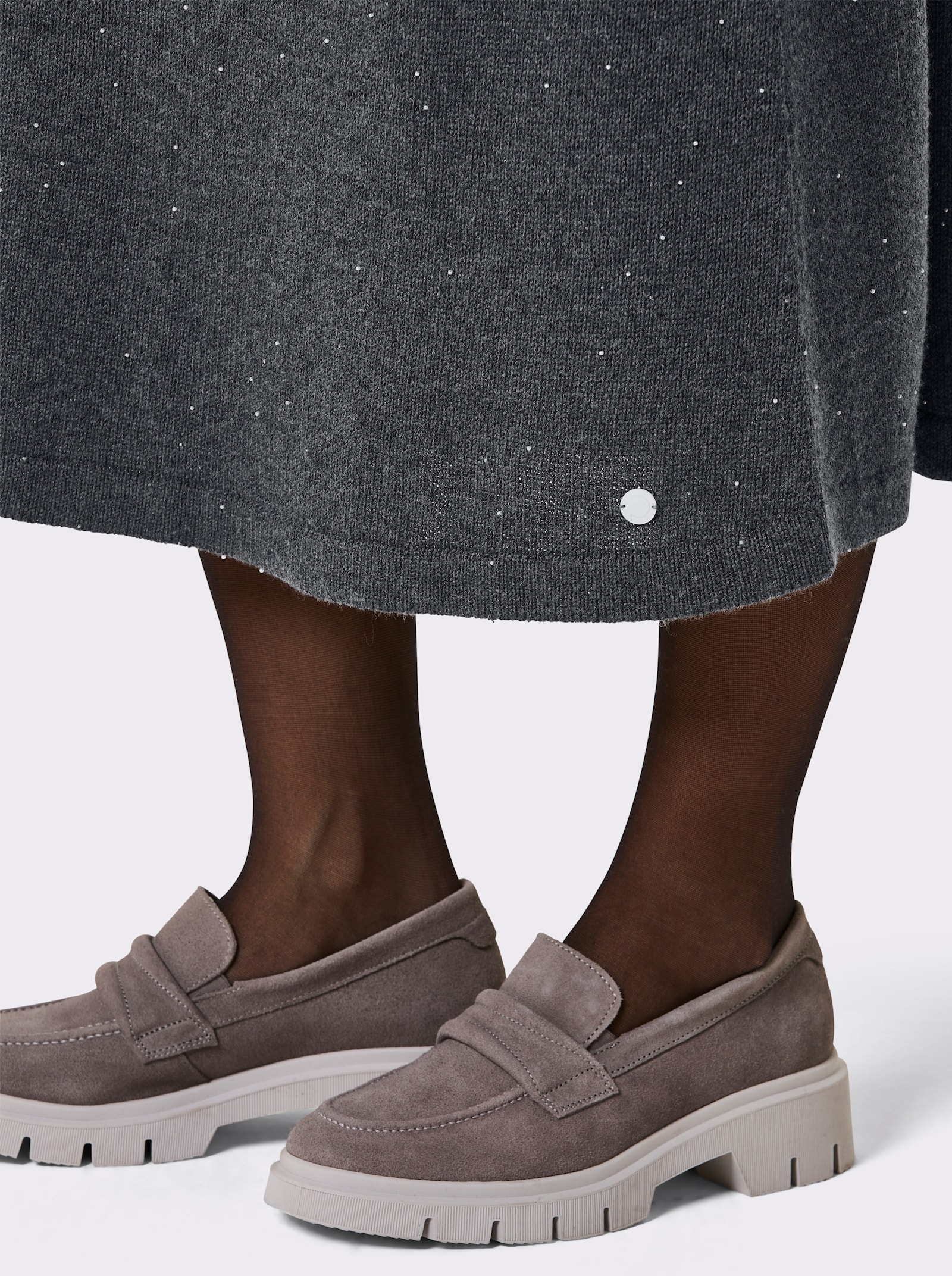 CREATION L PREMIUM Strickrock mit Wolle und Kaschmir - anthrazit