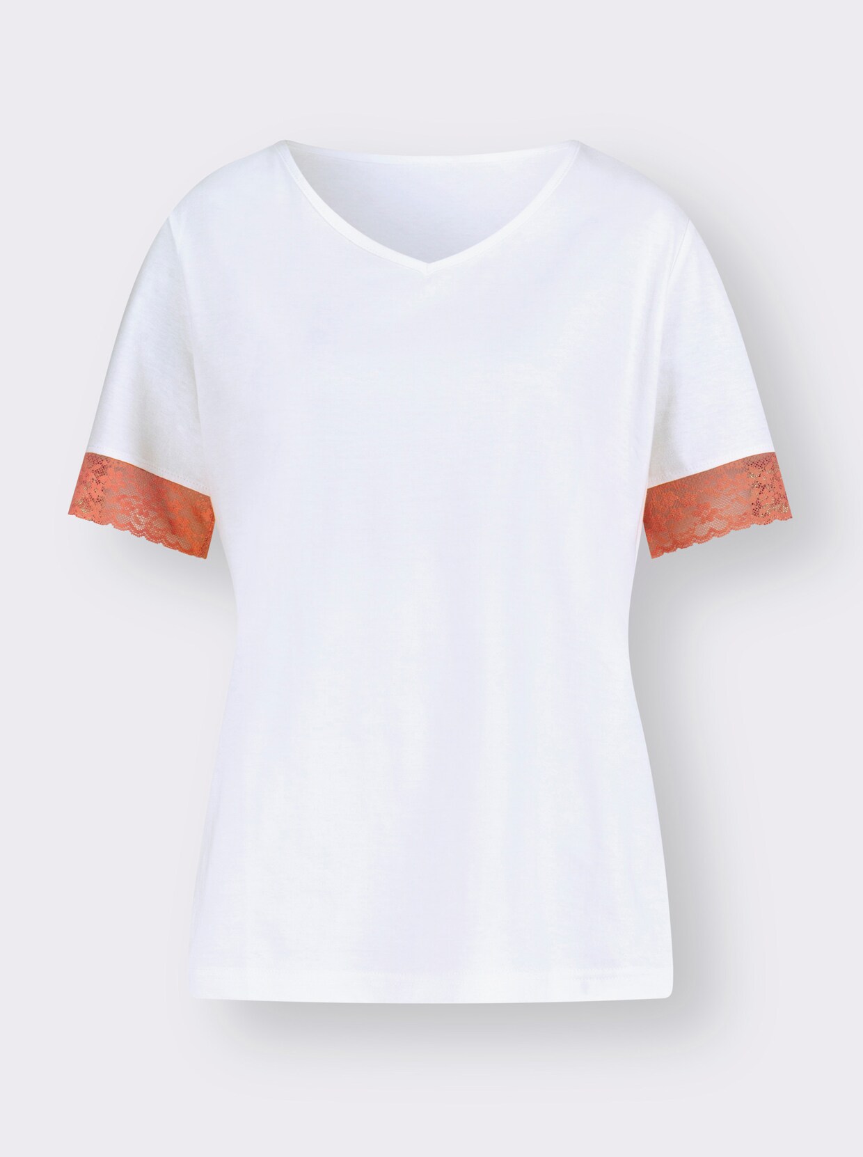 Tričko - bílá-papája