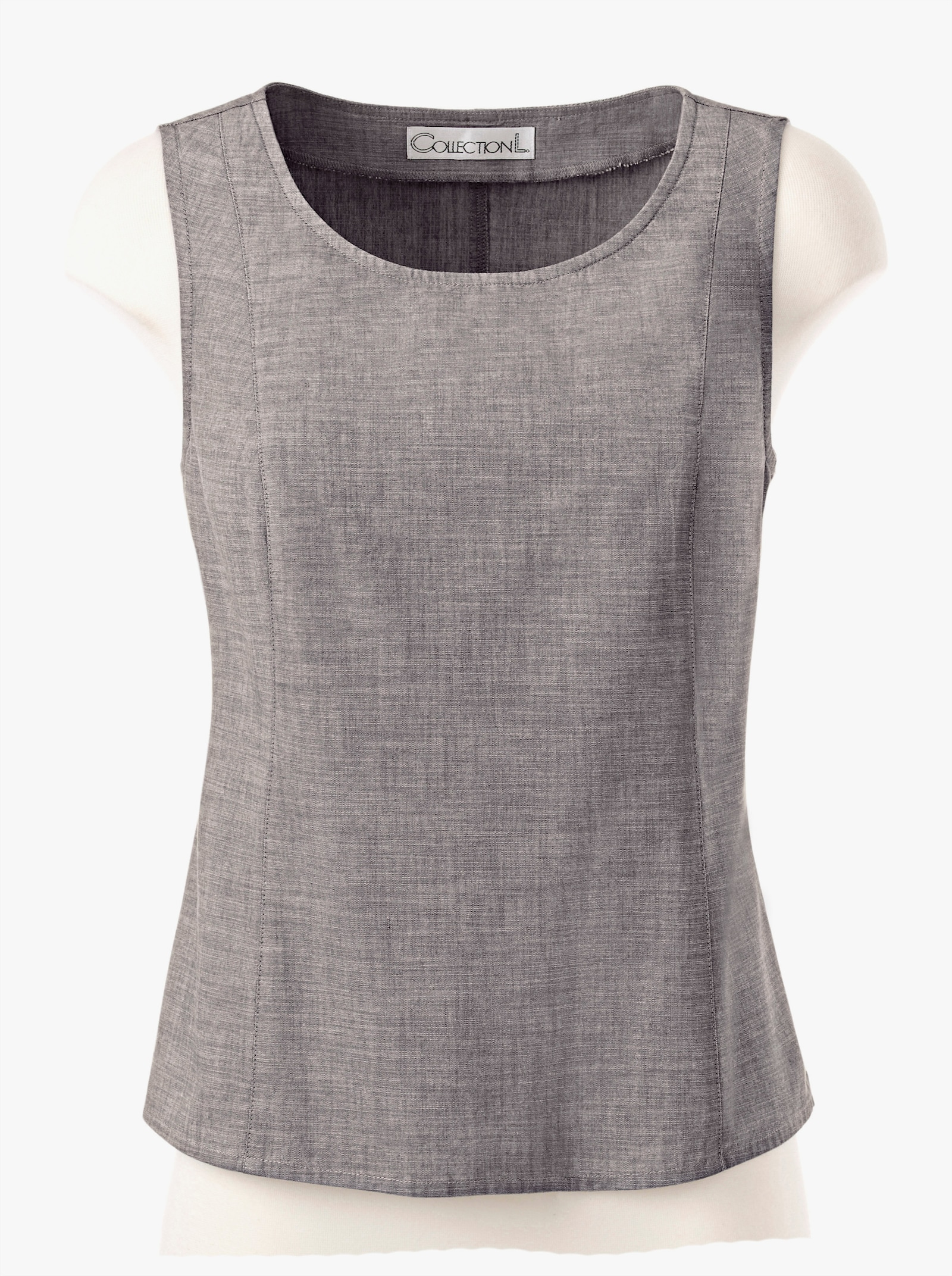 Blusentop mit breiten Trägern - taupe