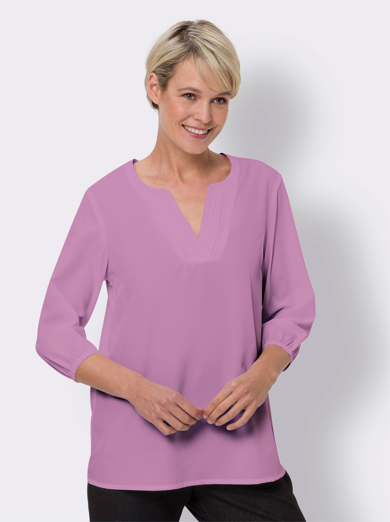 Schlupfbluse mit Biesenverzierung - orchidee