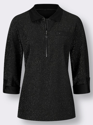 Shirt met 3/4-mouw - zwart