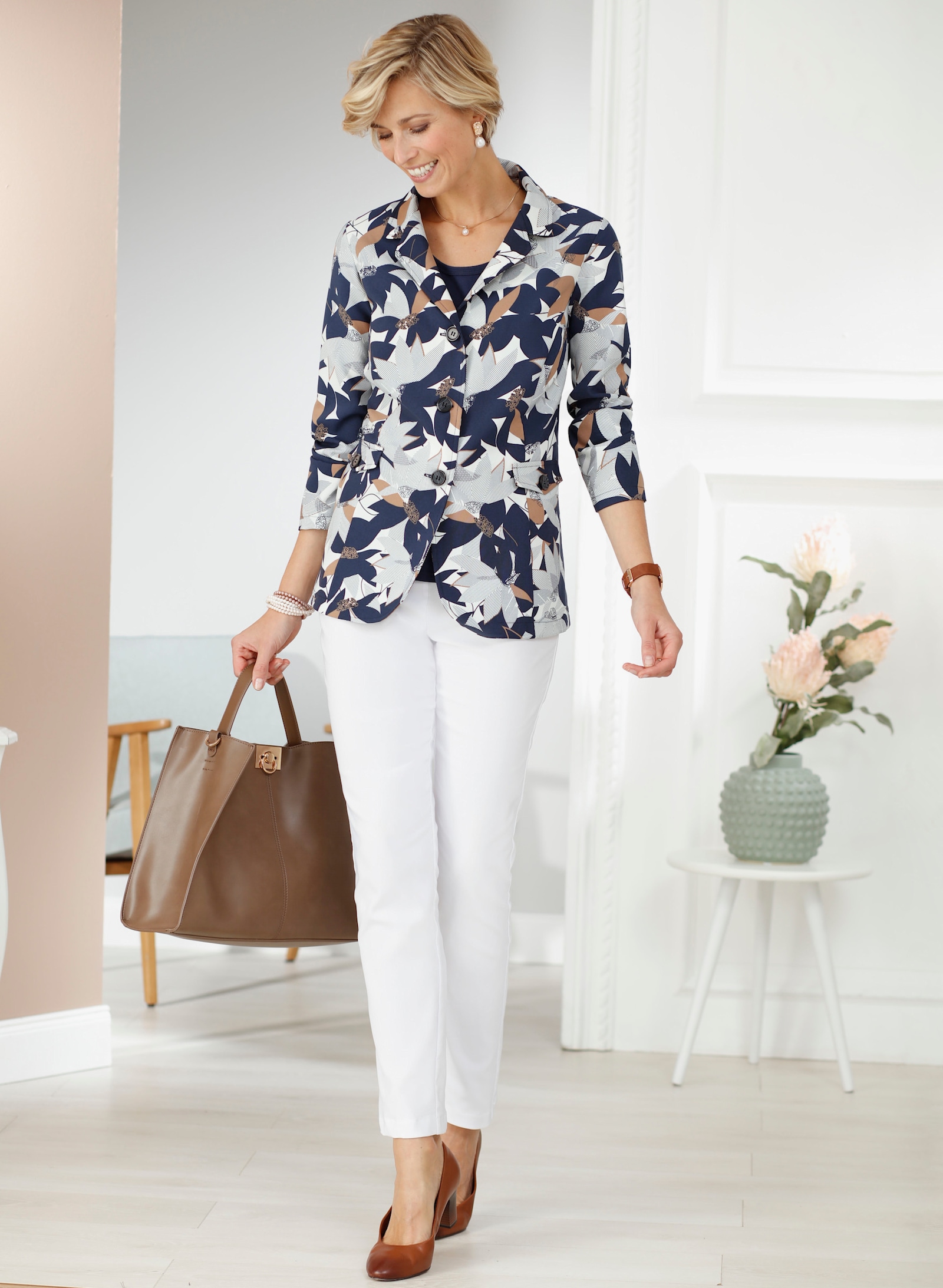 Stretch-Hose mit innenliegendem Dehnbund - weiss