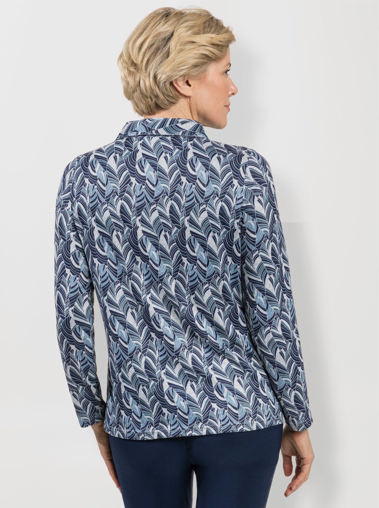 Poloshirt - donkerblauw geprint