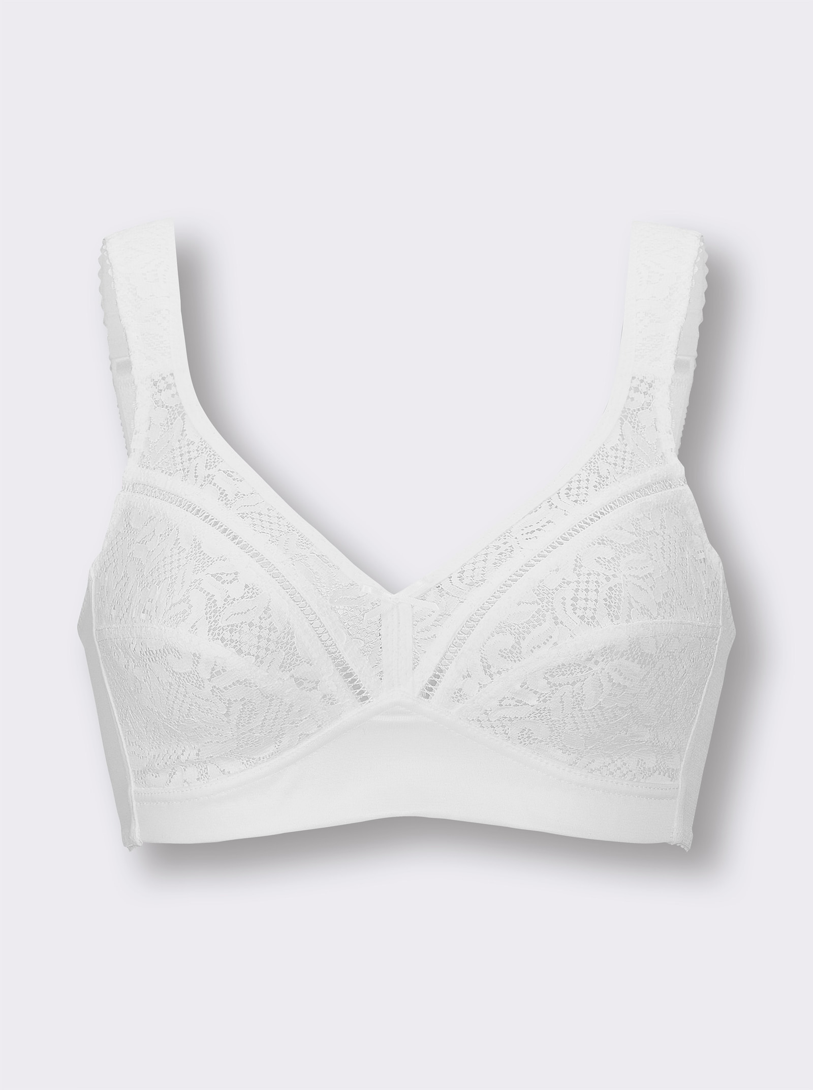 wäschepur Beha zonder beugel met bloemenkant - wit