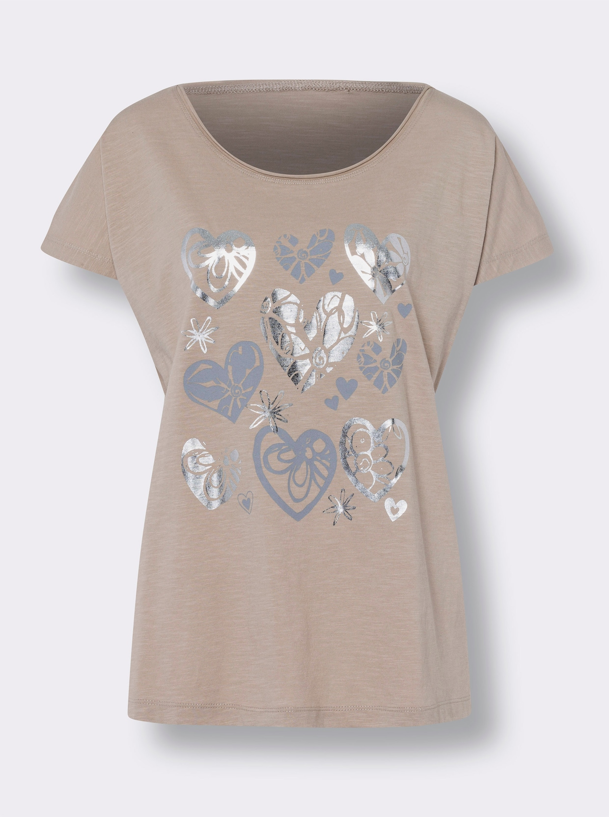 heine Shirt met korte mouwen - beige geprint