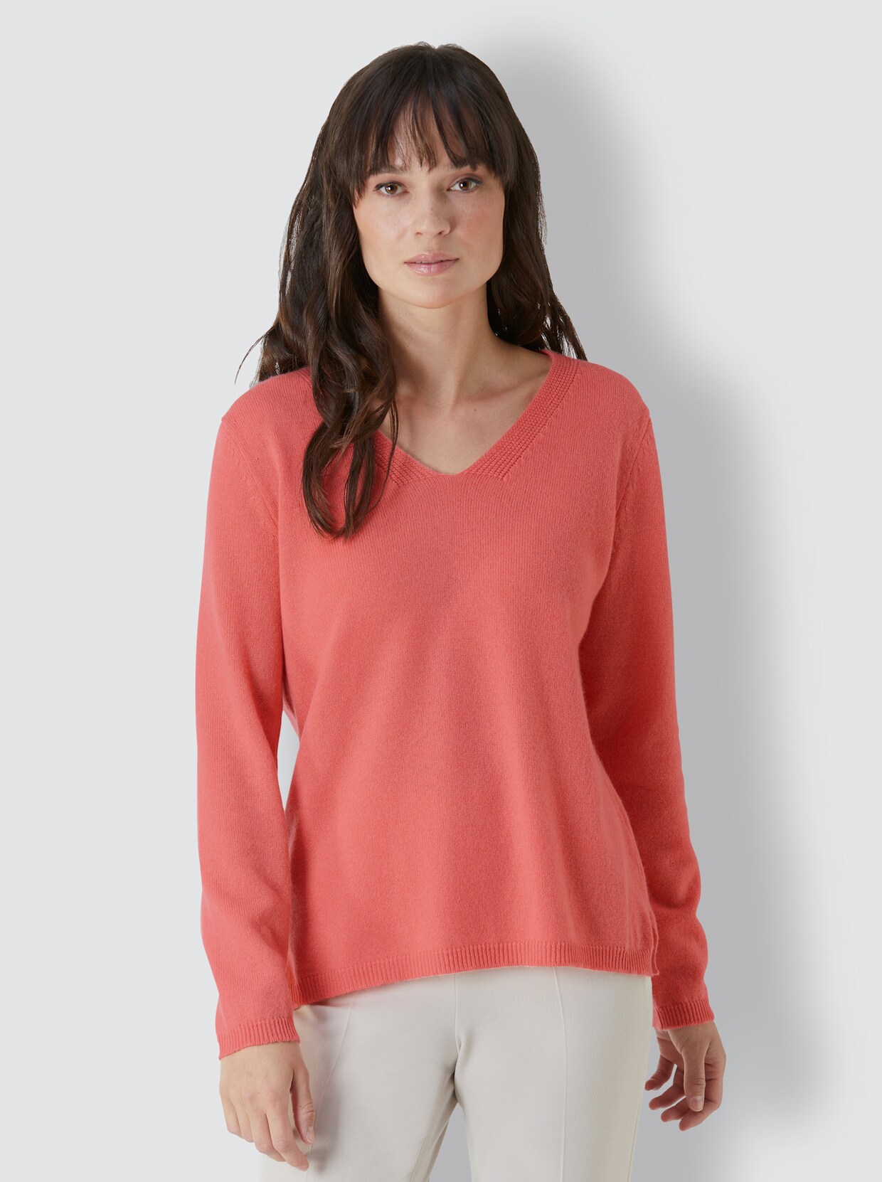 Creation L Premium Kaschmir-Pullover - koralle-meliert