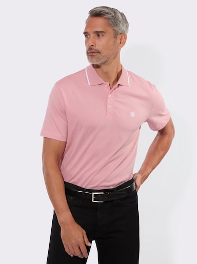 Poloshirt mit Kontrast-Details - rosenquarz