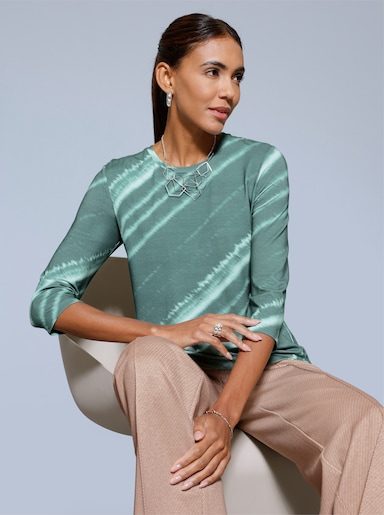 Shirt im modischen Farbverlauf - jade-salbei-bedruckt