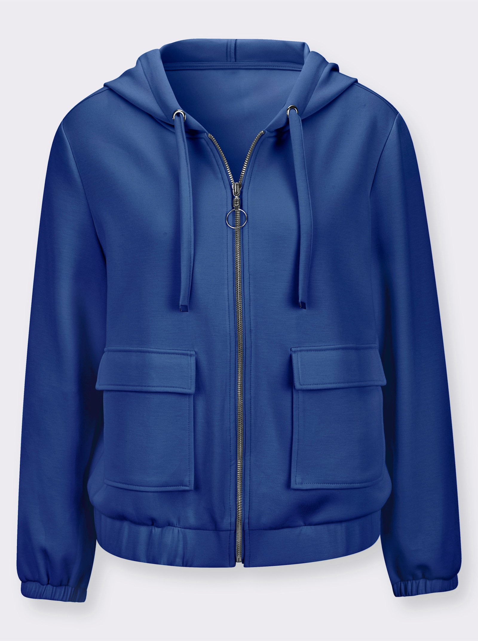 Sweatjacke mit Kapuze - royalblau
