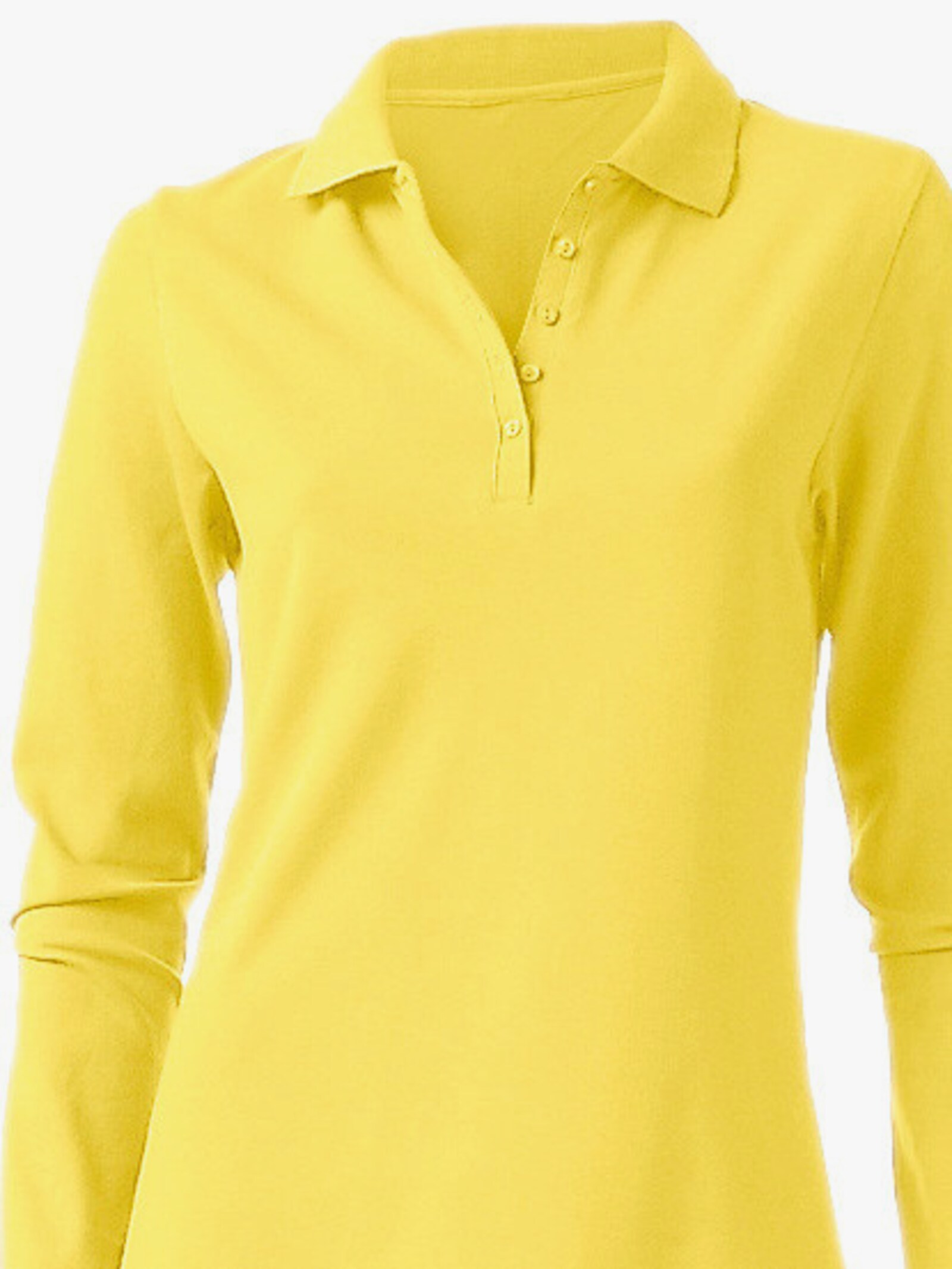 heine Langarm-Poloshirt in Pikee-Qualität - gelb