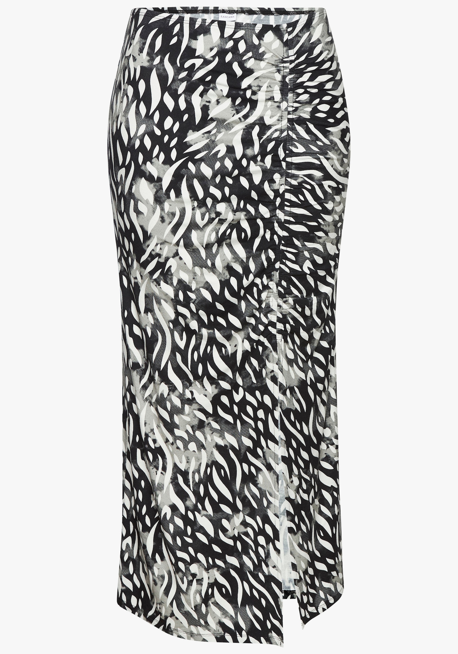 LASCANA Jerseyrock - creme-graublau bedruckt