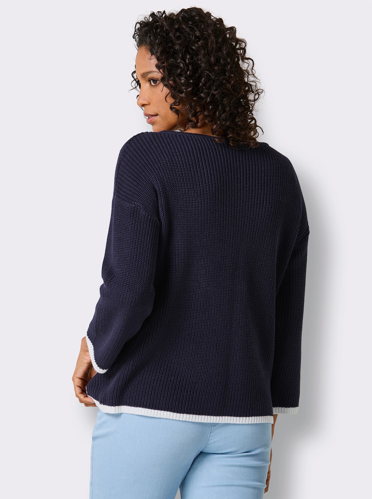 CREATION L PREMIUM 3/4 Arm-Pullover - marine