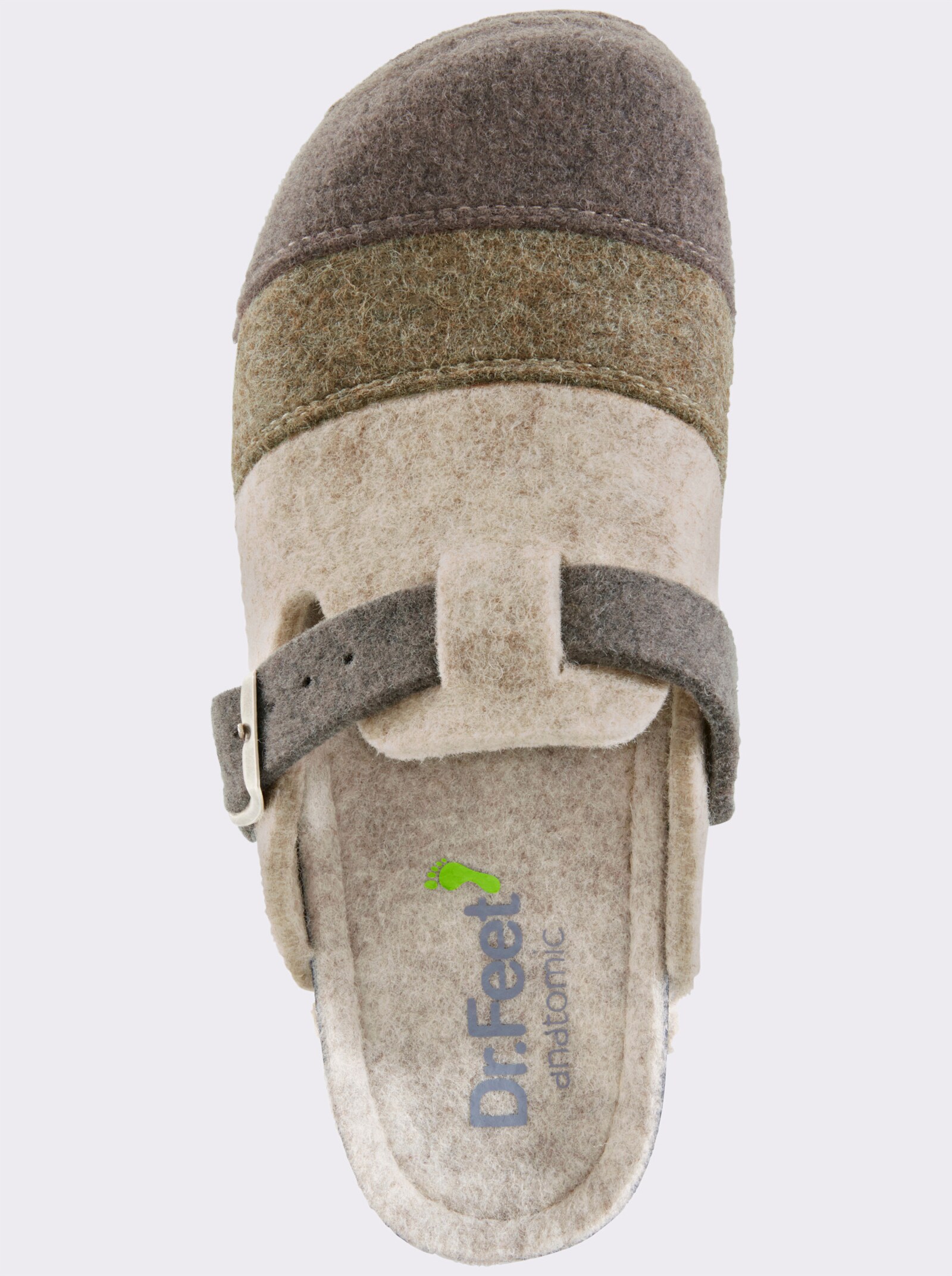 Dr. Feet Hausschuh - taupe-gestreift