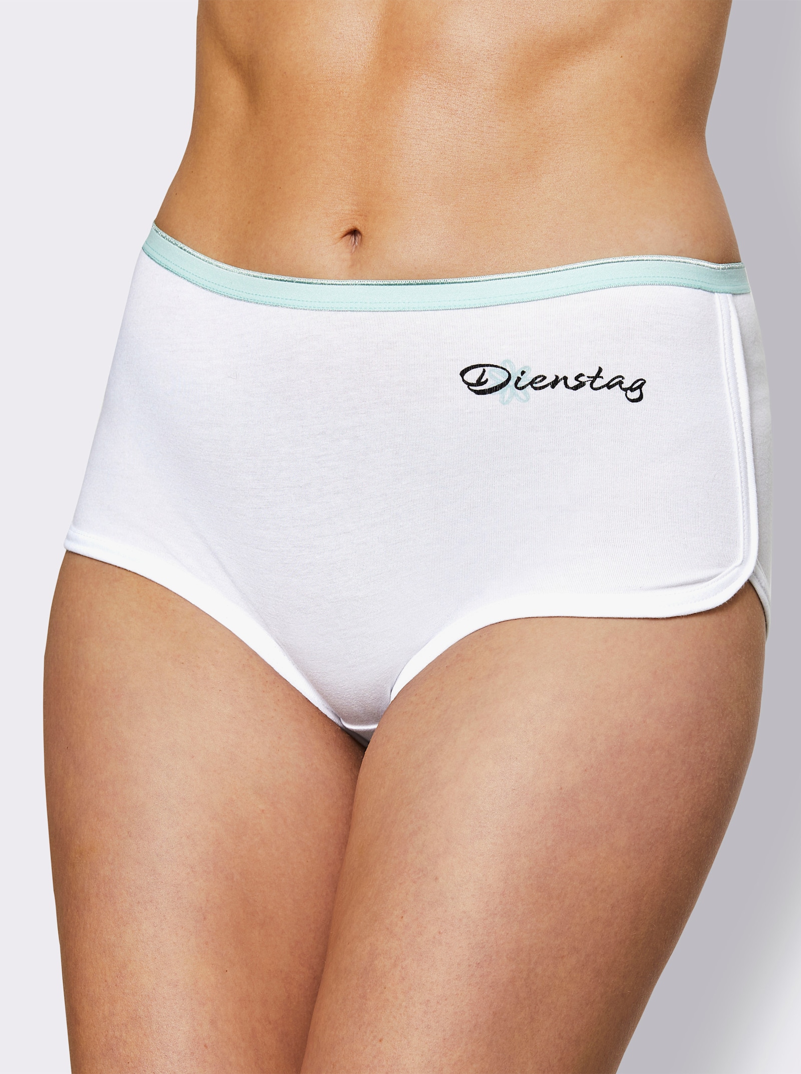 wäschepur Kalhotky s potiskem dnů v týdnu - bílá