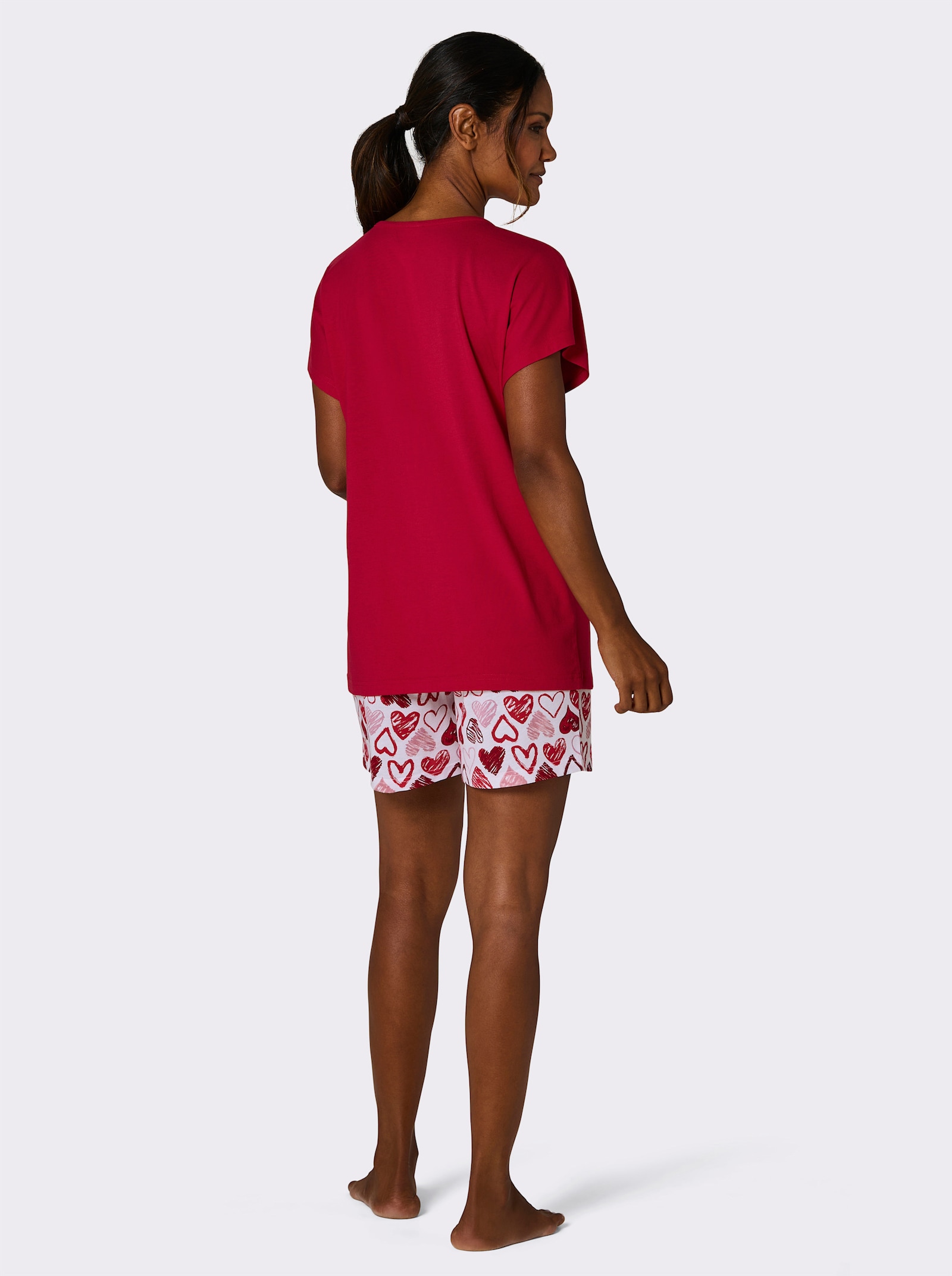 wäschepur Pyjama court - rouge-blanc imprimé