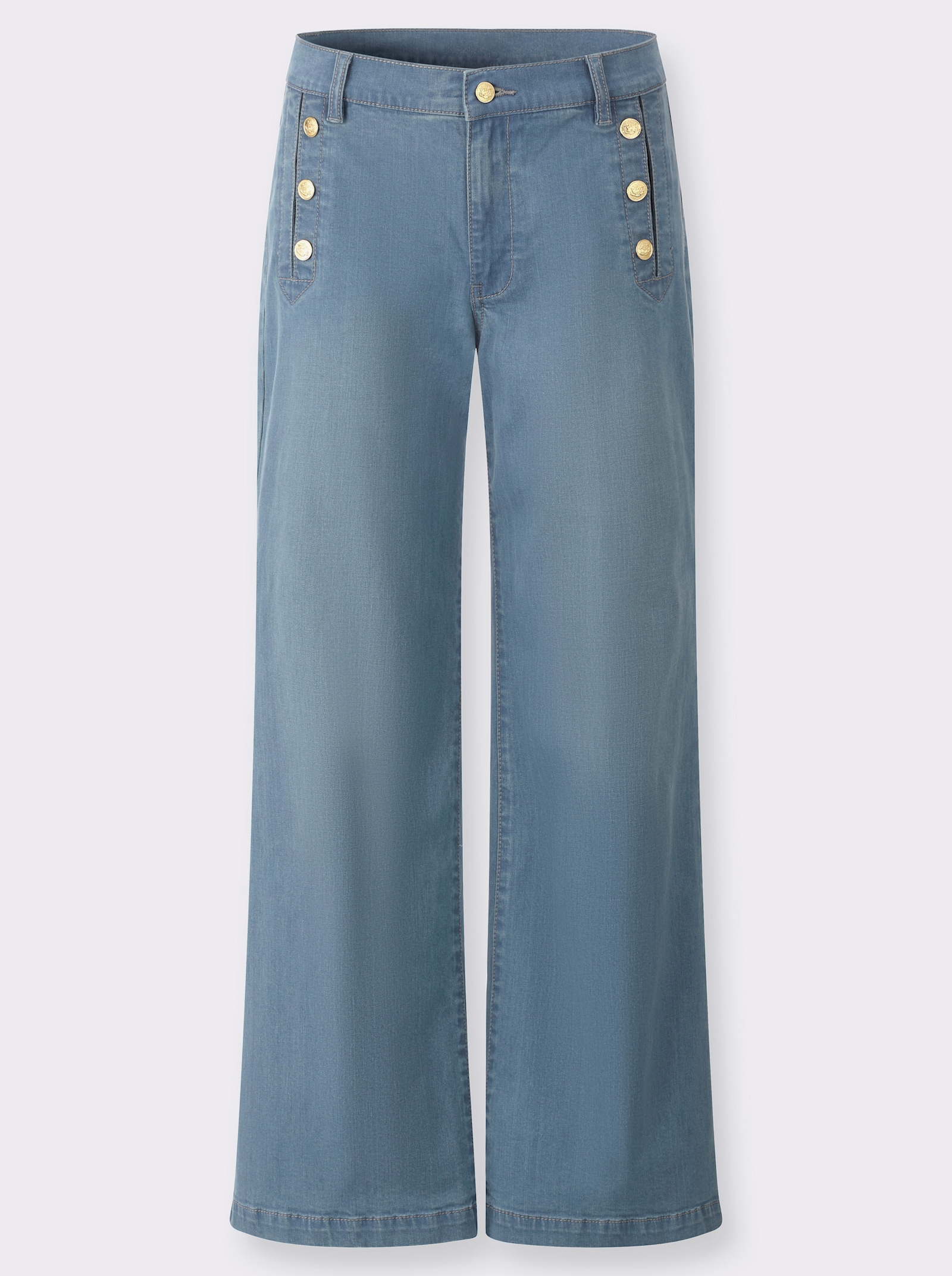 heine Gerade Jeans mit hohem Bund - blue-bleached