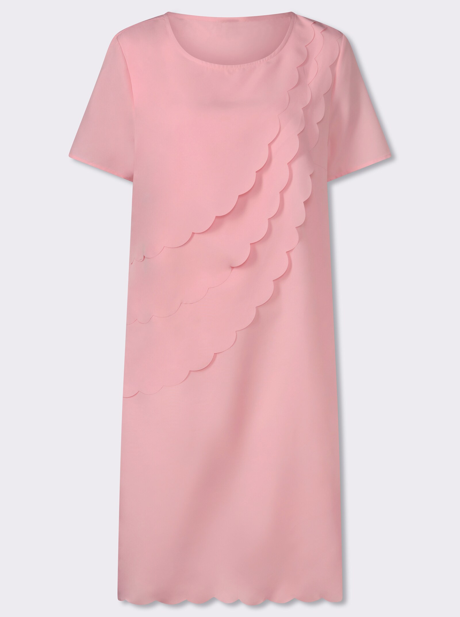 Stufenkleid mit Wellenkanten vorne - hortensie