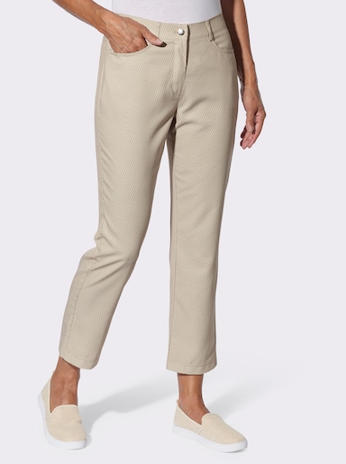 7/8-Hose im Minimal-Muster - taupe-bedruckt