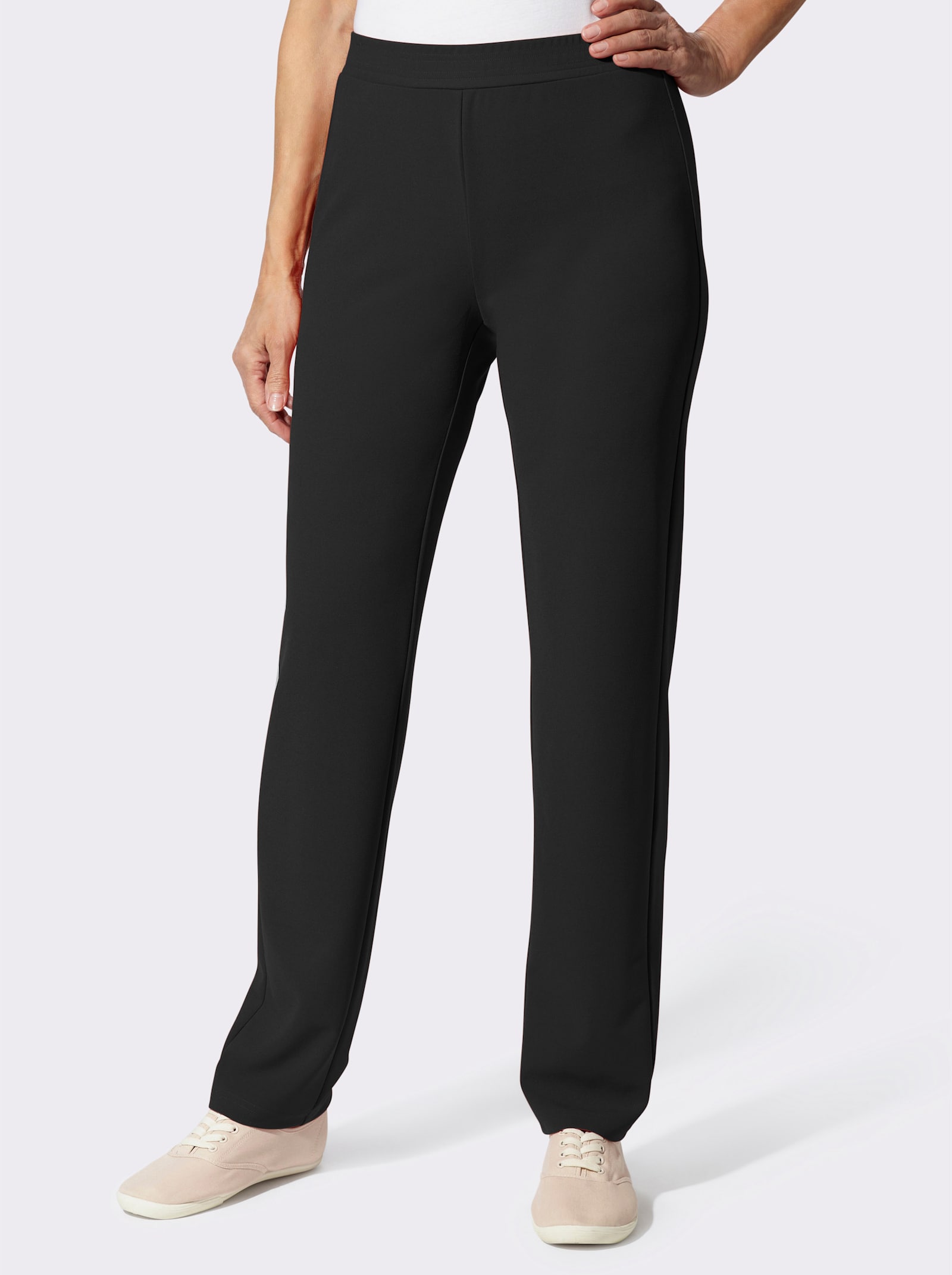 Schlupfhose in gerader Form - schwarz