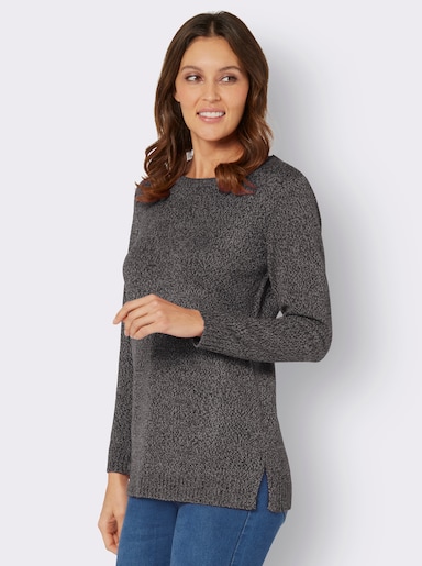 Longpullover - steingrau-meliert