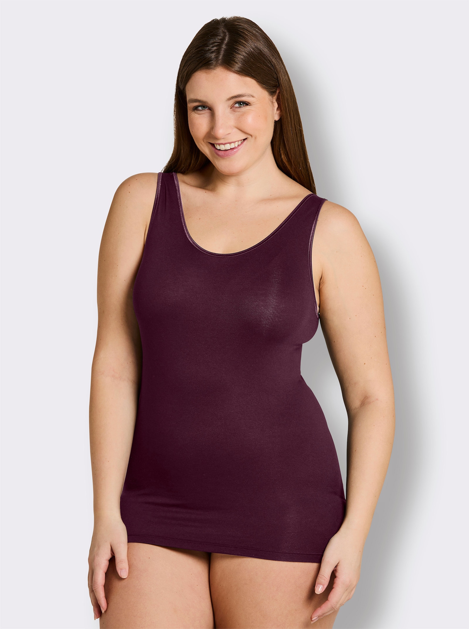 wäschepur Achselhemd in Modal-Qualität - bordeaux