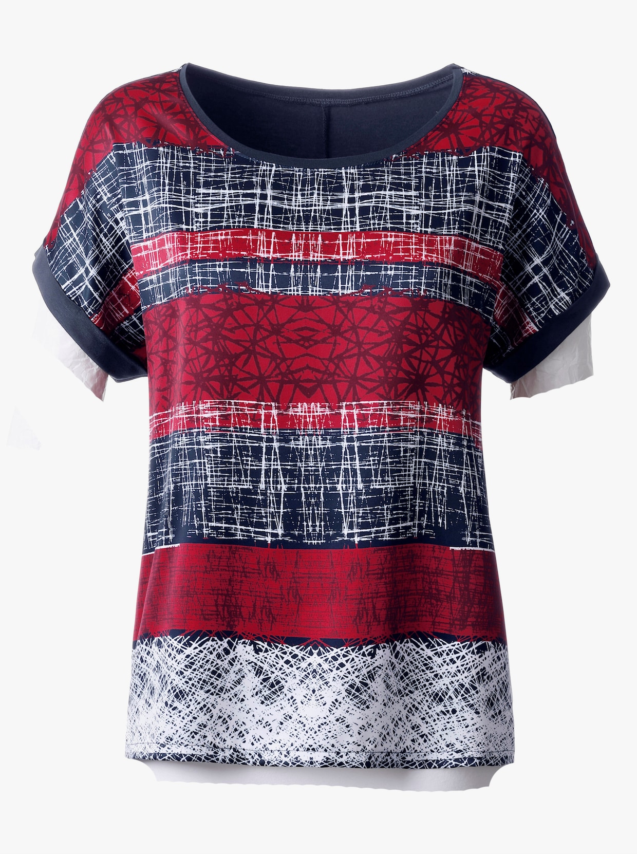 Shirt met korte mouwen - rood geprint