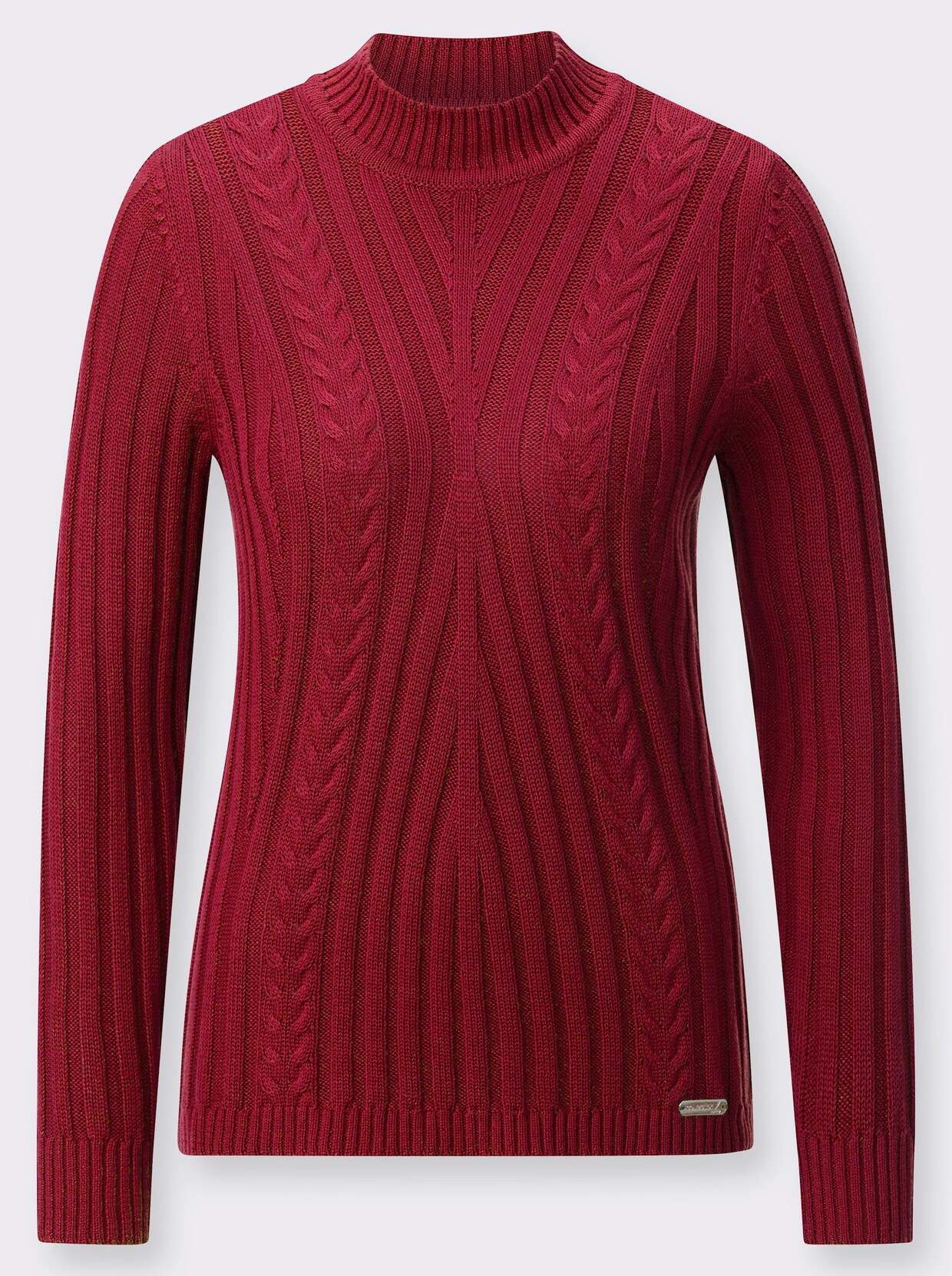 Stehkragenpullover - kirsche