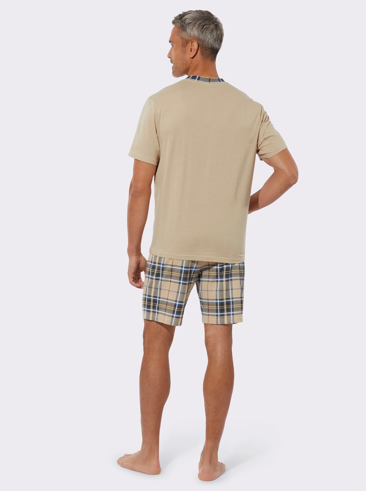 Shorty - beige-kariert